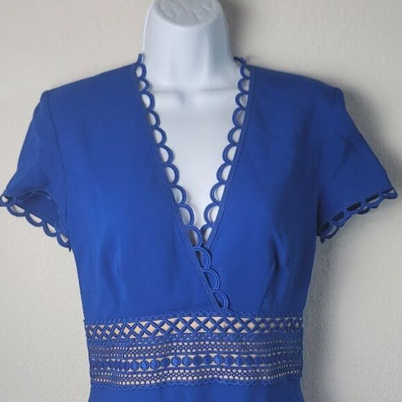 NWT- NK32 NAEEM KHAN Cobalt Blue Dress - Picture 3 of 15